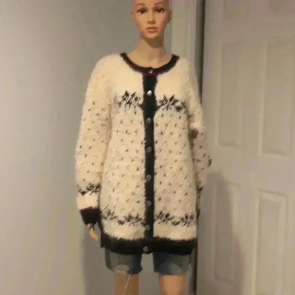 Vintage mohair hand knitted oversized jacket - Picture 1 of 7